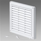 DEN BRAVEN Mřížka větrací s rámem a žaluzií 200x200 bílá VE1090